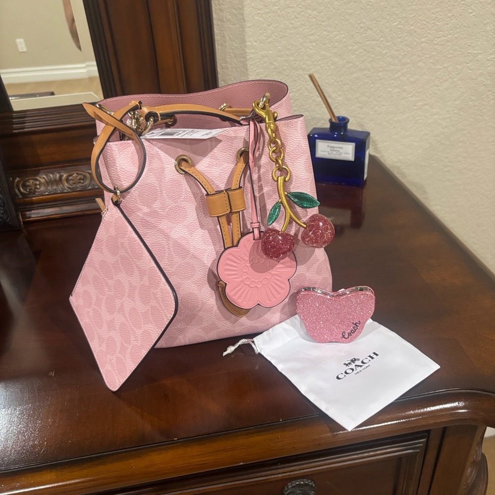 Coach powder Pink Rowan Bucket Bag - Picture 8 of 9